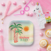 7月のクリスマスパームツリーズパーティー ペーパープレート (パーティー)