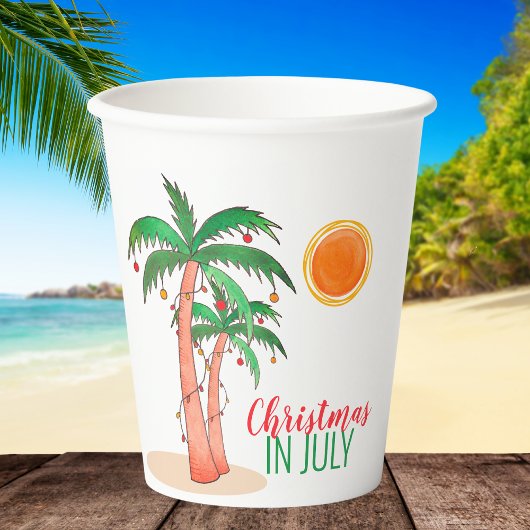 7月のクリスマスパームツリー 紙コップ