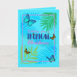 7月のクリスマスパーム離れと蝶 シーズンカード