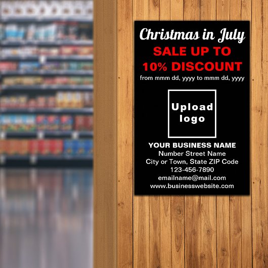 7月のクリスマスビジネスセールのブラックポスター ポスター