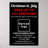 7月のクリスマスビジネスセールのブラックポスター ポスター (正面)