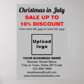 7月のクリスマスビジネスセールグレイのポスター ポスター (正面)