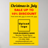 7月のクリスマスビジネスセール黄色のポスター ポスター (正面)