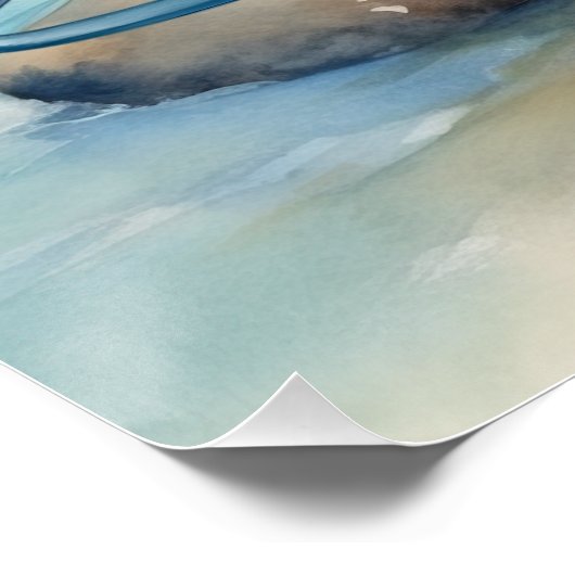 7月のクリスマスビーチでサンタクロース ポスター (コーナー)