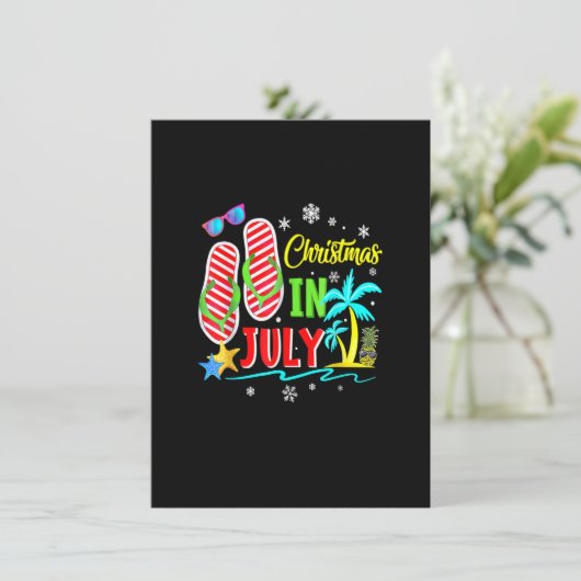 7月のクリスマスビーチサンダルおもしろいビーチサマーヴァ 招待状 (スタンド正面)