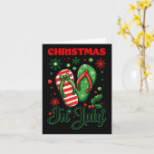 7月のクリスマスビーチサンダルクリスマスビーチサンダルスメ カード (黄色い花)