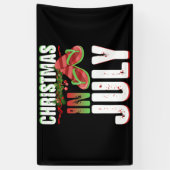 7月のクリスマスビーチサンダル夏のビーチクリスマス 横断幕 (縦)