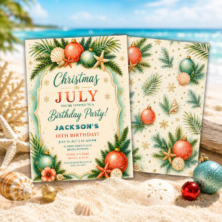 7月のクリスマスビーチバースデー 招待状