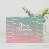 7月のクリスマスピンクグリーングラデーションパーティー シーズンカード (スタンド正面)