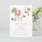 7月のクリスマスフラミンゴモダンパーティー 招待状 (スタンド正面)