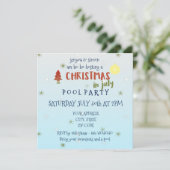 7月のクリスマスプールパーティの招待状 招待状 (スタンド正面)