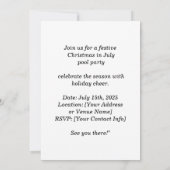 7月のクリスマスプールパーティーとサンタクロース 招待状 (裏面)