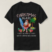 7月のクリスマスプールパーティーサンタメンウィメンズバカット Tシャツ (デザイン正面)