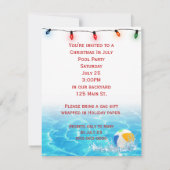 7月のクリスマスプールパーティー 招待状 (裏面)