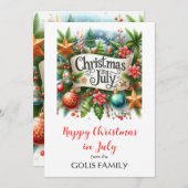 7月のクリスマスホリデーリースカード シーズンカード (正面/裏面)