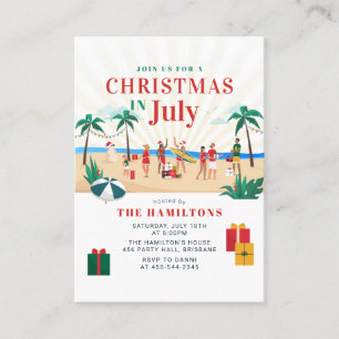 7月のクリスマスモダン家族の夏のパーティー 名刺
