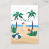 7月のクリスマスモダン家族の夏のパーティー 名刺 (裏面)