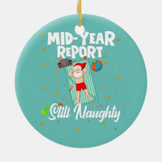 7月のクリスマス中間報告はまだいけな セラミックオーナメント (裏面)