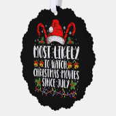 7月のクリスマス以来、クリスマス映画を最も見る オーナメントカード (左)