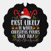 7月のクリスマス以来、クリスマス映画を最も見る オーナメントカード (正面)