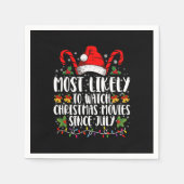 7月のクリスマス以来、クリスマス映画を最も見る スタンダードカクテルナプキン (正面)