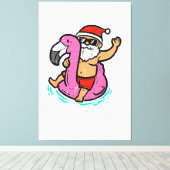 7月のクリスマス分隊おもしろいメリークリスマス男性の女性 キャンバスプリント (インサイチュ (ウッドフロア))