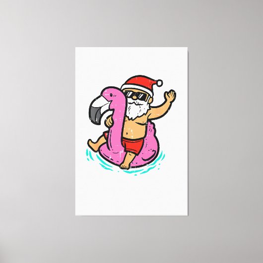 7月のクリスマス分隊おもしろいメリークリスマス男性の女性 キャンバスプリント (正面)