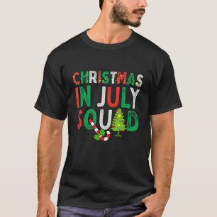7月のクリスマス分隊のおもしろいクリスマス男性の女性子供 Tシャツ