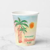7月のクリスマス名前をカスタムするパーティー 紙コップ (裏面)