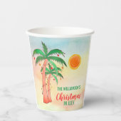 7月のクリスマス名前をカスタムするパーティー 紙コップ (正面)