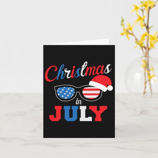 7月のクリスマス夏のクリスマスデコレーションメンズウィメンズ カード (黄色い花)