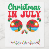 7月のクリスマス夏のスイカのクリスマスツリーメン ワインラベル (シングルラベル)