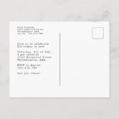 7月のクリスマス夏のパーティの招待状はがき インビテーションポストカード (裏面)