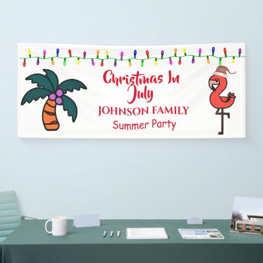 7月のクリスマス夏のパーティーフラミンゴ  横断幕 (トレードショー)