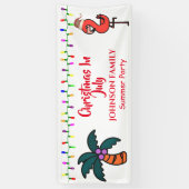 7月のクリスマス夏のパーティーフラミンゴ  横断幕 (縦)