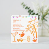 7月のクリスマス夏のビーチパーティー 招待状 (スタンド正面)