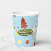 7月のクリスマス夏のBBQパーティー紙カップ 紙コップ (正面)