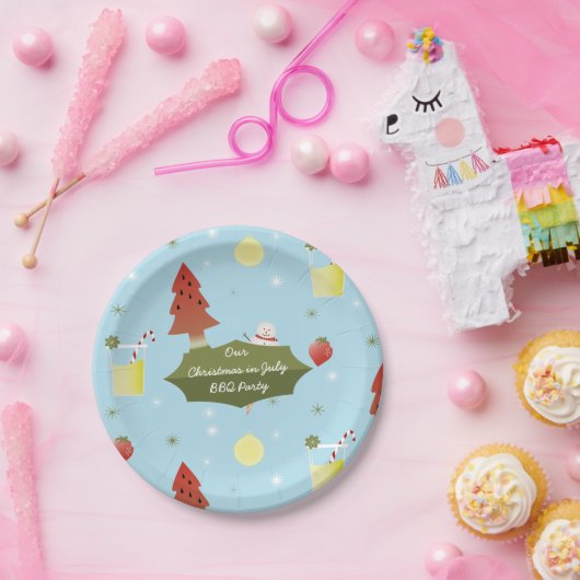 7月のクリスマス夏のBBQパーティー紙プレート ペーパープレート (パーティー)