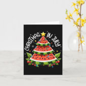 7月のクリスマス女性男性キッズスイカクリスマスT カード (黄色い花)