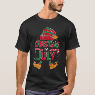 7月のクリスマス小妖精や小人ビーチ夏のおもしろいクリスマス Tシャツ