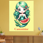 7月のクリスマス小妖精や小人Mermaid Thunder_Cove キャンバスプリント (インサイチュ (リビング))