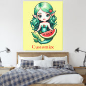 7月のクリスマス小妖精や小人Mermaid Thunder_Cove キャンバスプリント (インサイチュ (寝室))