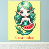 7月のクリスマス小妖精や小人Mermaid Thunder_Cove キャンバスプリント (インサイチュ (ウッドフロア))