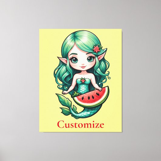 7月のクリスマス小妖精や小人Mermaid Thunder_Cove キャンバスプリント (正面)