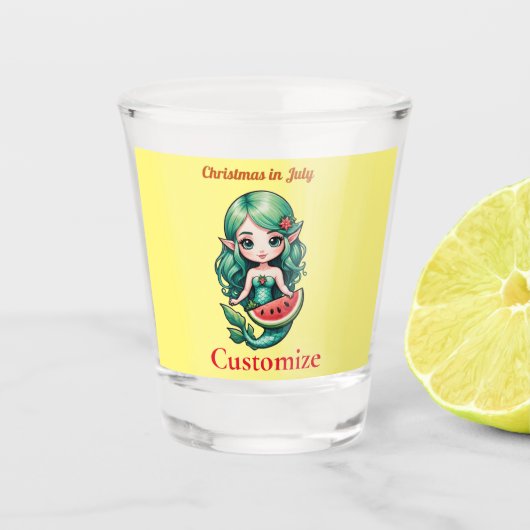 7月のクリスマス小妖精や小人Mermaid Thunder_Cove ショットグラス (正面)