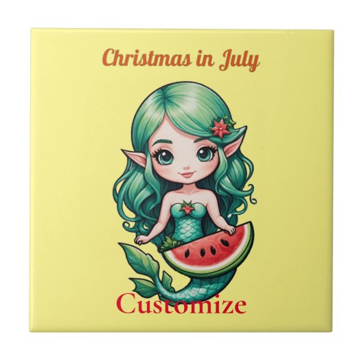 7月のクリスマス小妖精や小人Mermaid Thunder_Cove タイル (正面)