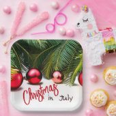 7月のクリスマス熱帯のヤシの木の夏のパーティー ペーパープレート (パーティー)