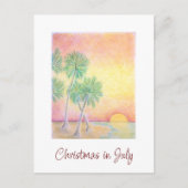 7月のクリスマス熱帯ビーチ シーズンポストカード (正面)