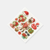 7月のクリスマス猫好きプールパーティー スタンダードカクテルナプキン (角)