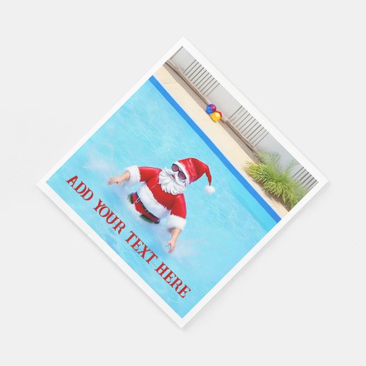 7月のクリスマス誕生日またはサマープールパーティー スタンダードランチョンナプキン (角)